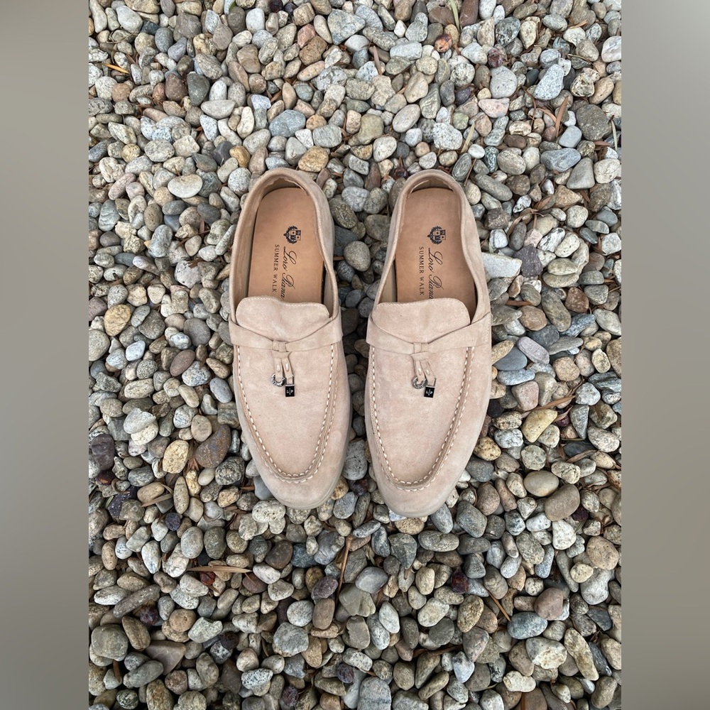 Loro Piana Beige Suede Tassel Loafers